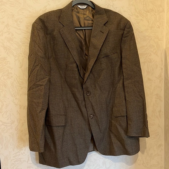 Joseph & Feiss Men’s Brown Houndstooth Patterned Blazer - Picture 1 of 6